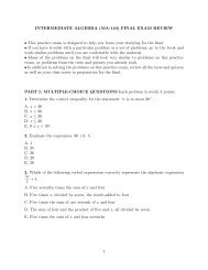 INTERMEDIATE ALGEBRA (MA-140) FINAL EXAM REVIEW â¢ This ...