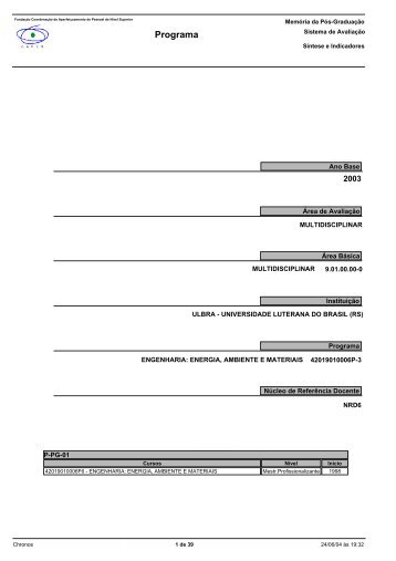 Programa - CoordenaÃƒÂ§ÃƒÂ£o de AperfeiÃƒÂ§oamento de Pessoal de NÃƒÂ­vel ...