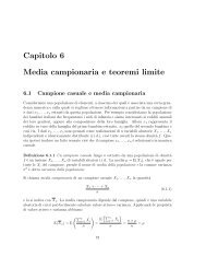 Capitolo 6 Media campionaria e teoremi limite