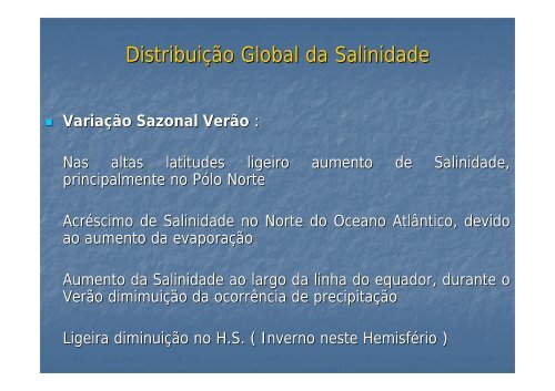 Salinidade - Torre: Tempo e Clima - Universidade de Aveiro
