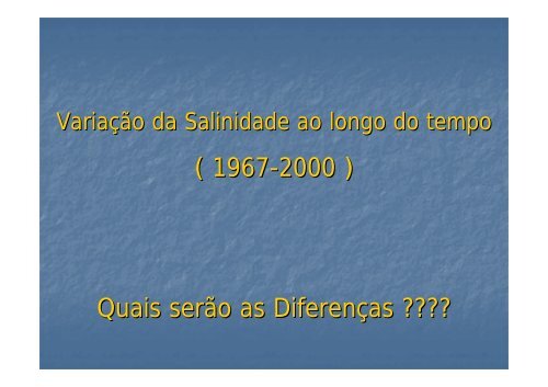 Salinidade - Torre: Tempo e Clima - Universidade de Aveiro