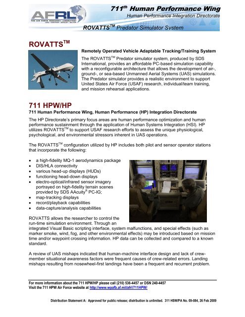 ROVATTS Prototype HUD Symbology - Wright-Patterson Air Force ...