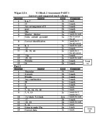 Answers & Levels - Wigan Schools Online