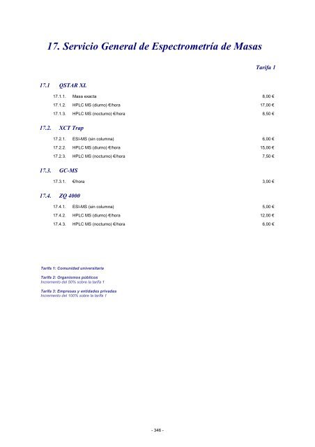 Precios PÃºblicos y Tarifas Usal 2012 - Universidad de Salamanca