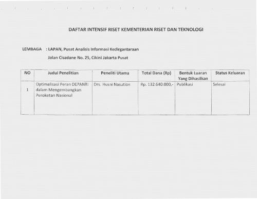 kajian optimalisasi peran depanri dalam pengembangan peroketan ...