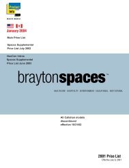 Brayton Spaces Price List - OEC Business Interiors