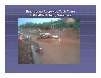 Emergency Response Task Team 2008/2009 Activity Summary