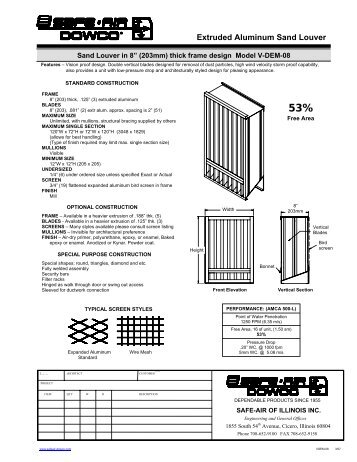 Extruded Aluminum Sand Louver - Safe-Air Dowco