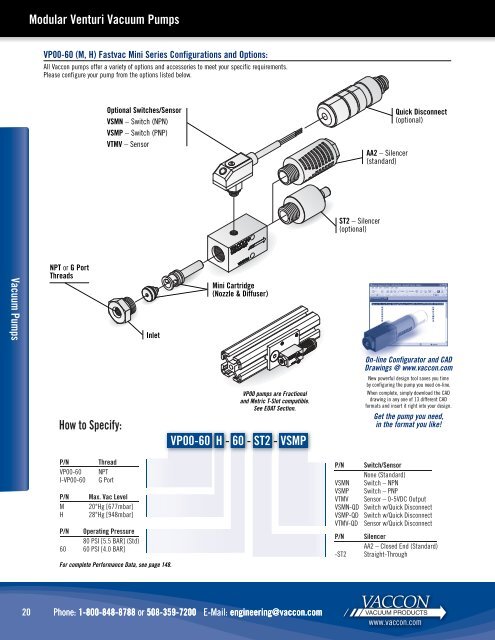 Miniature Venturi Vacuum Pump with Silencer