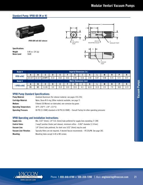 Miniature Venturi Vacuum Pump with Silencer