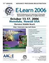 October 13-17, 2006 Honolulu, Hawaii USA - Association for the ...