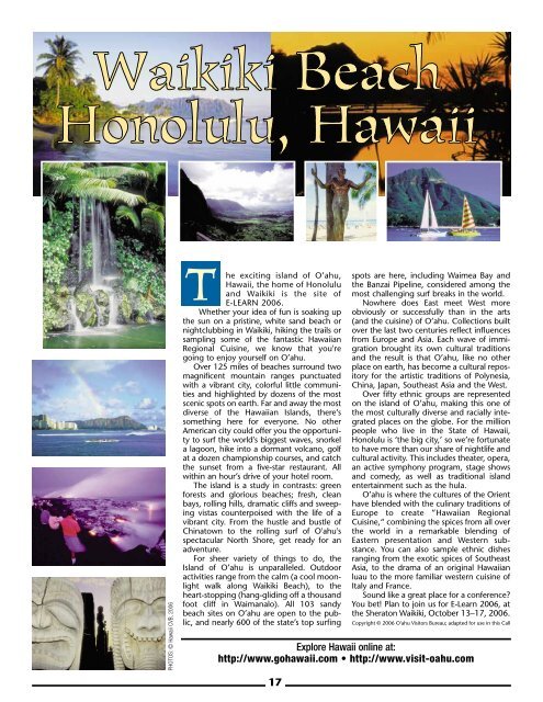 October 13-17, 2006 Honolulu, Hawaii USA - Association for the ...