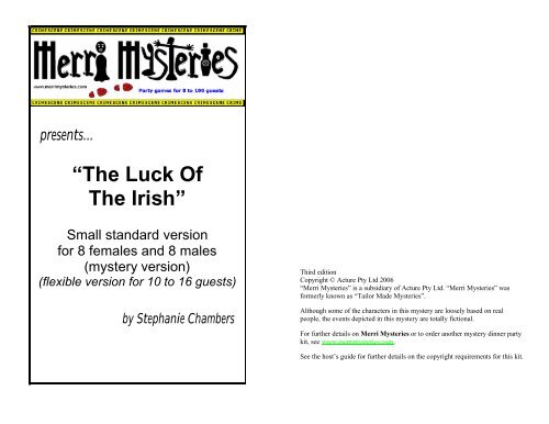 “The Luck Of The Irish” - Merri Mysteries