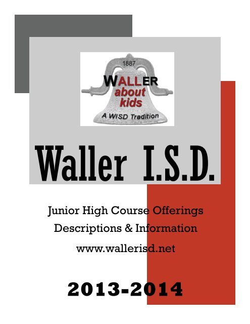 Junior High School Course Selection Book - Waller ISD