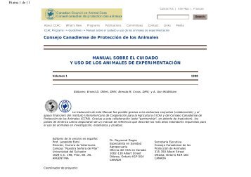 Consejo Canadiense de ProtecciÃ³n de los Animales MANUAL ...