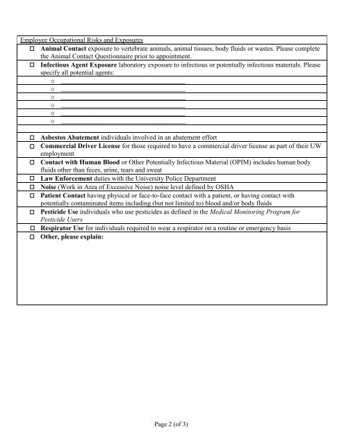 UW Occupational Health Program Requisition Form for Pre ...