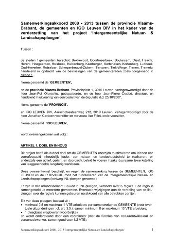 samenwerkingsovereenkomst IGO Leuven 2008 - gemeente Tielt ...