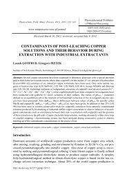 Contaminants of post-leaching copper solutions and their behavior ...