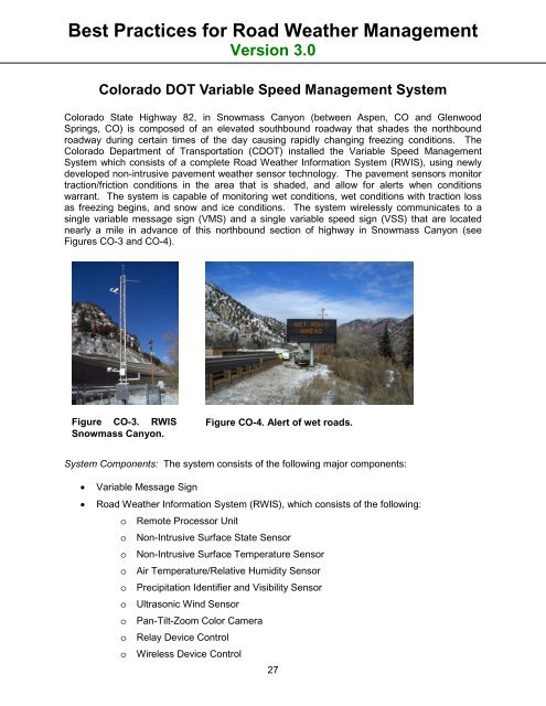 Road Weather Management Program - FHWA Operations - U.S. ...