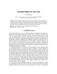 SYMMETRIES IN NUCLEI - Cenbg - IN2P3