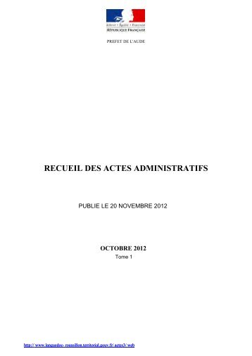 OCTOBRE 2012 tome 1 - AUDE