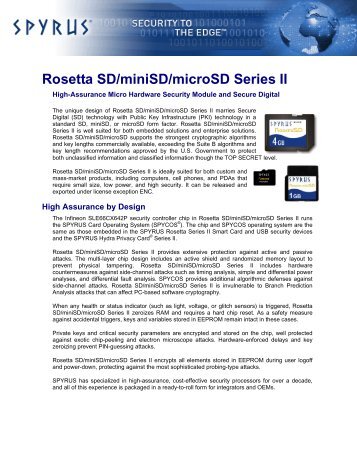 Rosetta SD/miniSD/microSD Datasheet - Global Forte