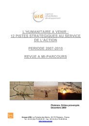 Revue à mi parcours du Plan Stratégique 2007-2010 - Groupe URD