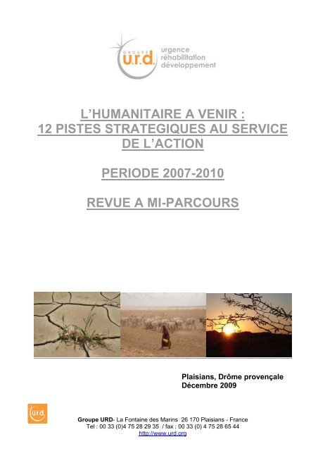 Revue à mi parcours du Plan Stratégique 2007-2010 - Groupe URD