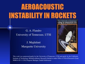 AEROACOUSTIC INSTABILITY IN ROCKETS - UTSI