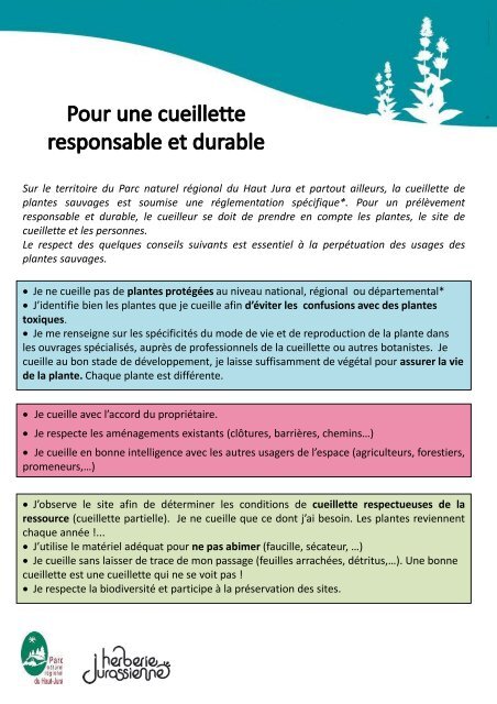 quelques conseils - Parc naturel rÃ©gional du Haut Jura