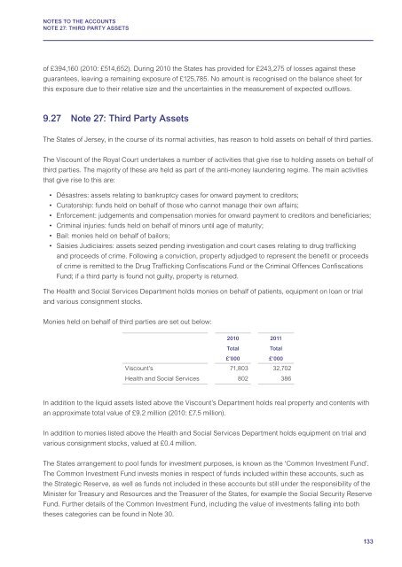 FINANCIAL REPORT AND ACCOUNTS 2011 - States Assembly