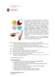 Presentazione dei Corsi - FacoltÃ  di Scienze Umanistiche - Sapienza