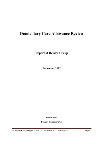 Domiciliary Care Allowance Review - Welfare.ie