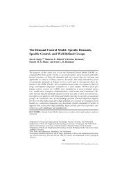 The Demand-Control Model: Specific Demands ... - Study at UniSA