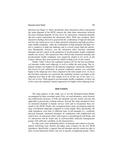 The Demand-Control Model: Specific Demands ... - Study at UniSA