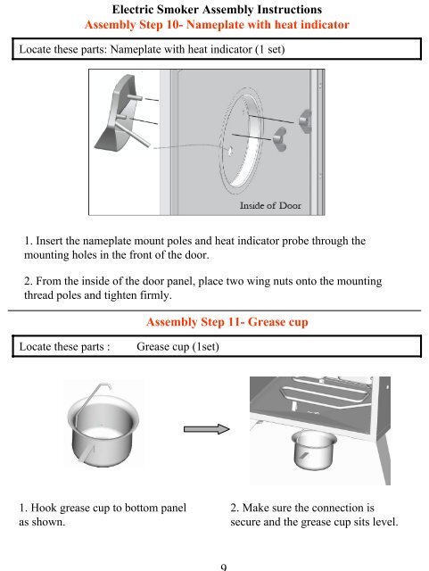 Assembly and owner's manual - Smoke Hollow Smokers by Outdoor ...