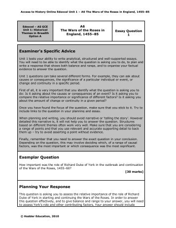 Edexcel Ã¢Â€Â“ Unit 1 - Access to History 2