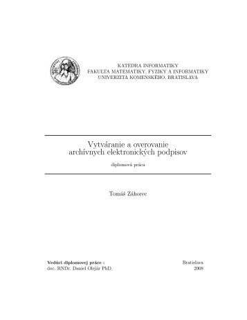 diplomova praca.pdf - Katedra informatiky - Univerzita KomenskÃ©ho