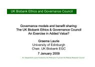 The UK Biobank Ethics & Governance Council A