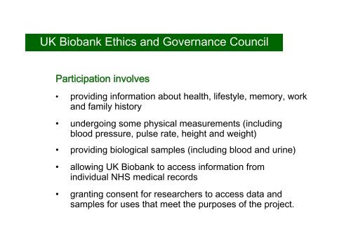 The UK Biobank Ethics & Governance Council A