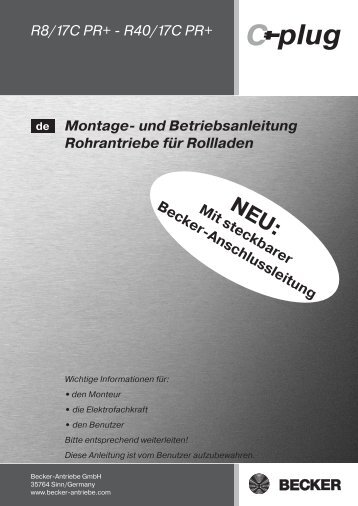 Becker Rohrmotor CPR Anleitung - auf enobi.de