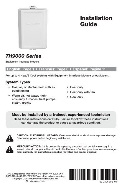 69-2406EFS-01 - TH9000 Series - Alpine Home Air Products