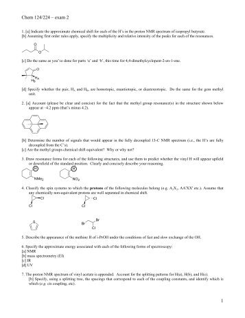 Chem 124/224 – exam 2 1