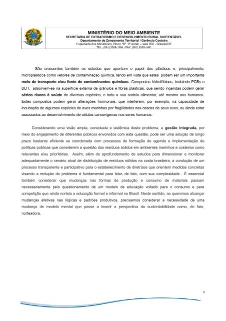 “ Lixo Marinho ” - Secretaria do Meio Ambiente e Recursos Hídricos