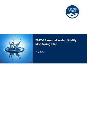 2012-13 Annual Water Quality Monitoring Plan - Hunter Water