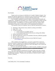 Thank you for your interest in child life at St. Joseph's Children's ...
