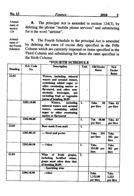 Finance Act 2010 - TRA