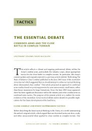 The Essential Debate: Combined Arms and the ... - Australian Army