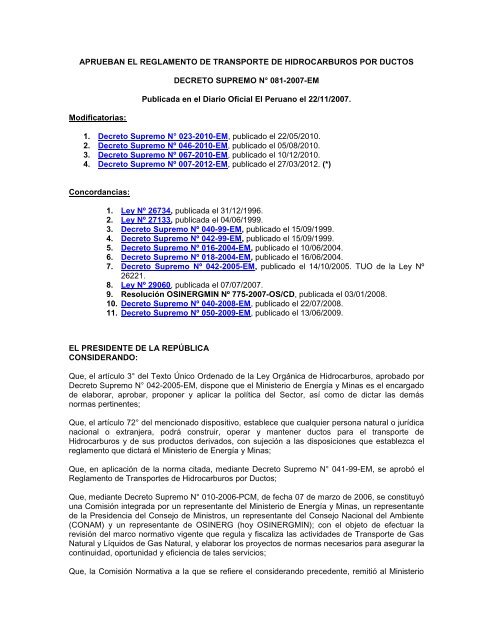 D.S. 081-2007-EM - osinergmin