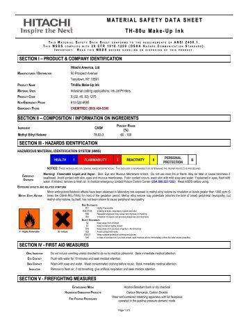 TH-80u - Hitachi America, Ltd.